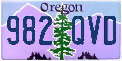 OR license plate 982QVD