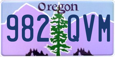 OR license plate 982QVM