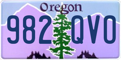 OR license plate 982QVO