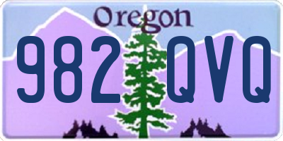 OR license plate 982QVQ