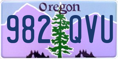 OR license plate 982QVU