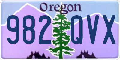 OR license plate 982QVX
