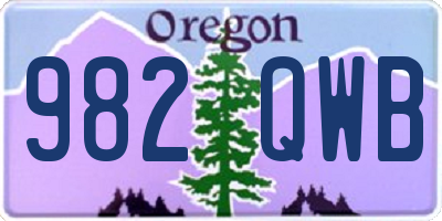 OR license plate 982QWB