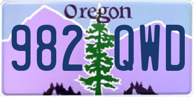 OR license plate 982QWD