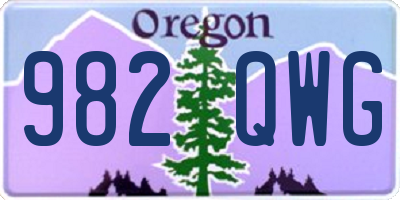 OR license plate 982QWG