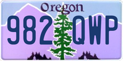 OR license plate 982QWP