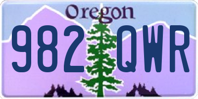 OR license plate 982QWR