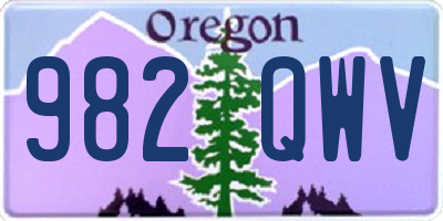 OR license plate 982QWV