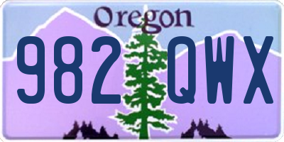 OR license plate 982QWX