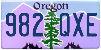 OR license plate 982QXE