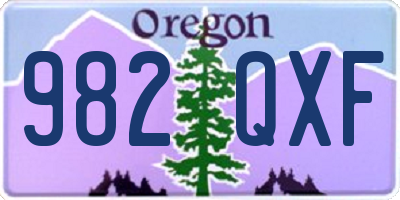 OR license plate 982QXF