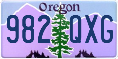 OR license plate 982QXG