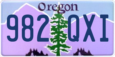 OR license plate 982QXI