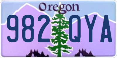 OR license plate 982QYA