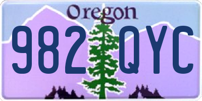 OR license plate 982QYC