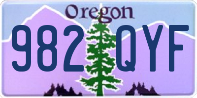 OR license plate 982QYF