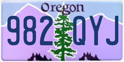 OR license plate 982QYJ