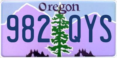 OR license plate 982QYS