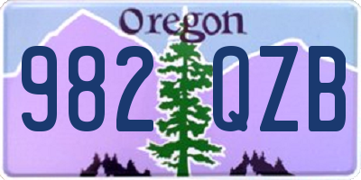 OR license plate 982QZB