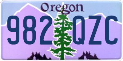 OR license plate 982QZC