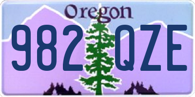OR license plate 982QZE