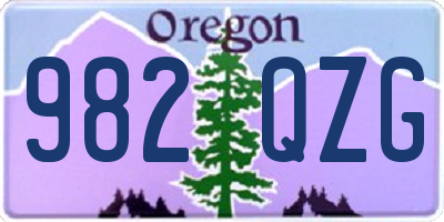 OR license plate 982QZG