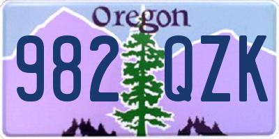 OR license plate 982QZK