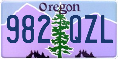 OR license plate 982QZL