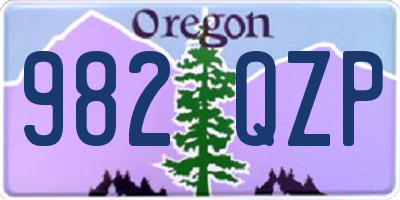 OR license plate 982QZP