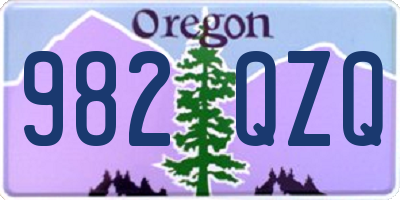 OR license plate 982QZQ