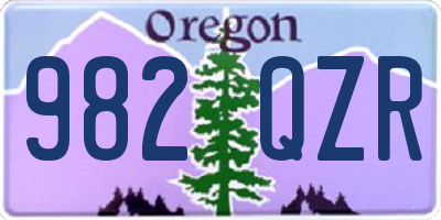 OR license plate 982QZR