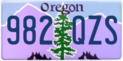 OR license plate 982QZS