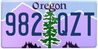 OR license plate 982QZT