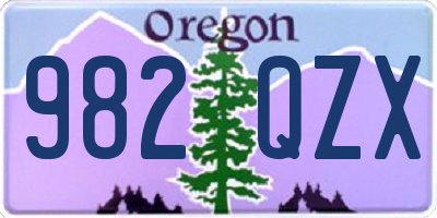 OR license plate 982QZX