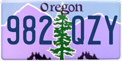 OR license plate 982QZY