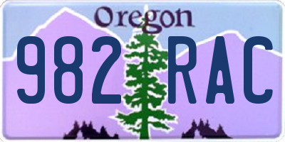 OR license plate 982RAC