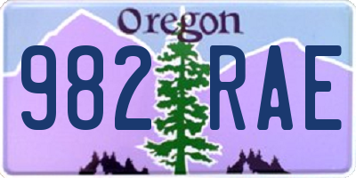 OR license plate 982RAE