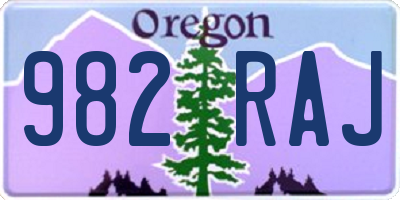OR license plate 982RAJ