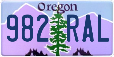 OR license plate 982RAL