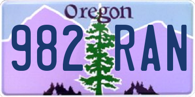 OR license plate 982RAN