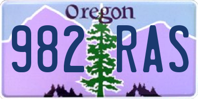 OR license plate 982RAS
