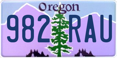 OR license plate 982RAU