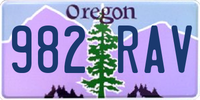 OR license plate 982RAV