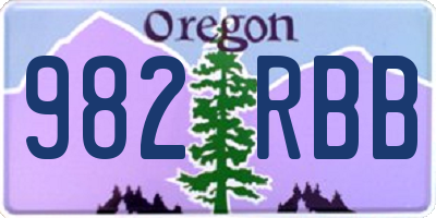 OR license plate 982RBB