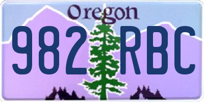 OR license plate 982RBC
