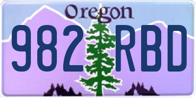 OR license plate 982RBD