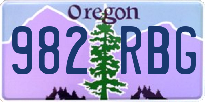 OR license plate 982RBG
