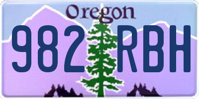 OR license plate 982RBH