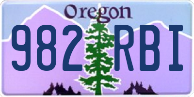 OR license plate 982RBI