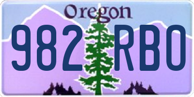 OR license plate 982RBO